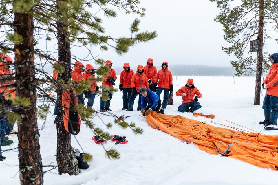 Learning to pitch a tent in the snow