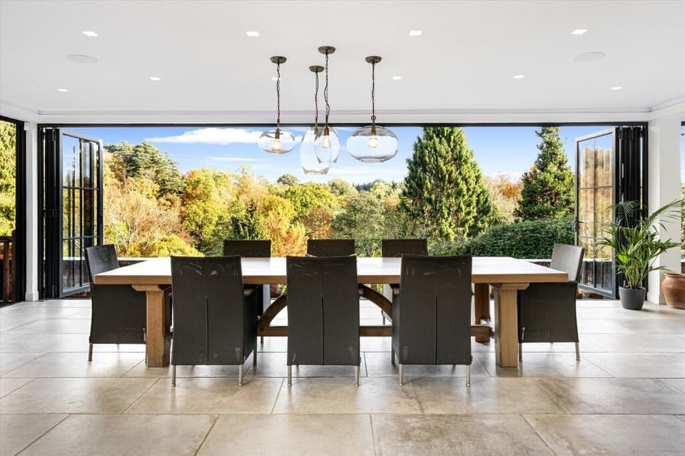 The current owners rebuilt the original orangery and installed full-height bi-folding doors